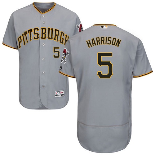 Pirates #5 Josh Harrison Grey Flexbase Authentic Collection Stitched MLB Jersey